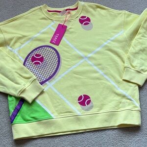 Terez Yellow and Green Tennis Sweatshirt